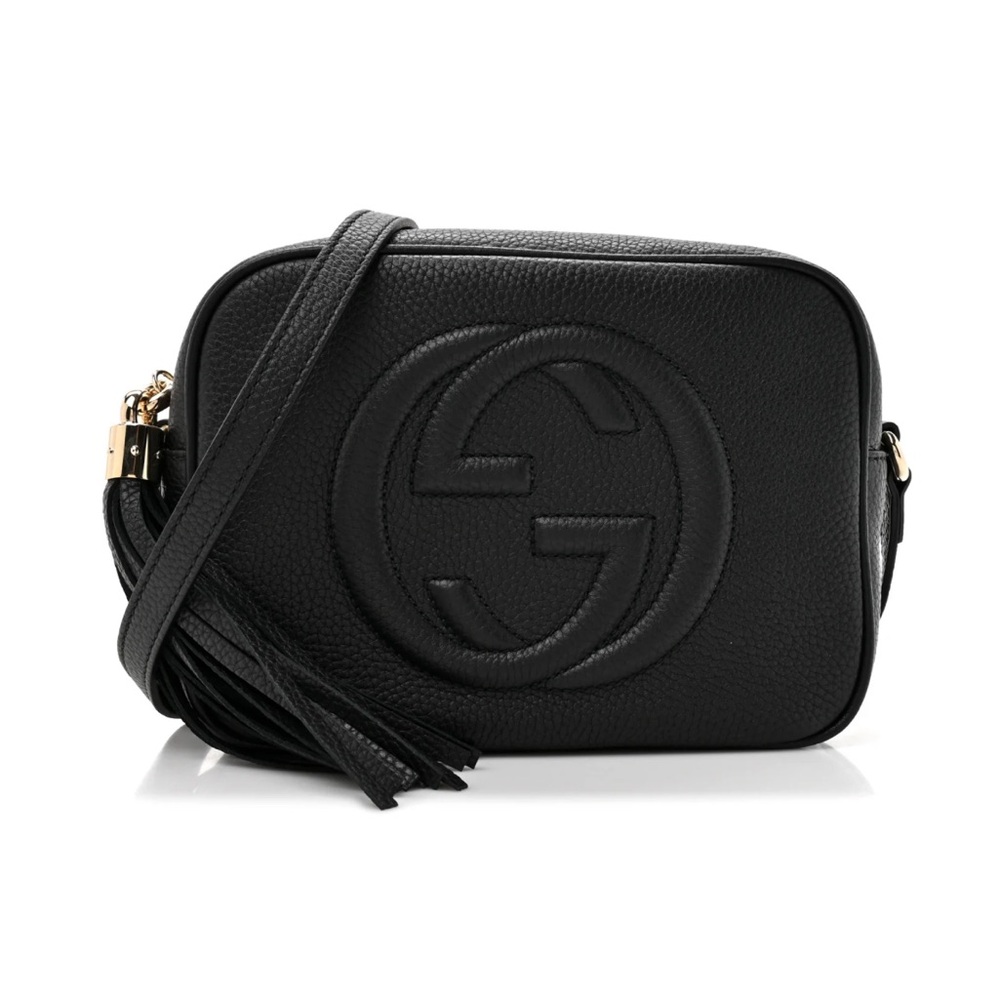 Authentic Gucci Black Leather Crossbody Disco Bag